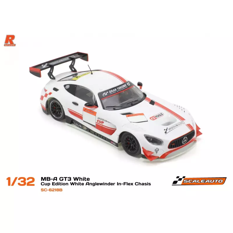  Scaleauto SC-6218B MB-A GT3 White - Cup Edition White Anglewinder In-Flex Chasis
