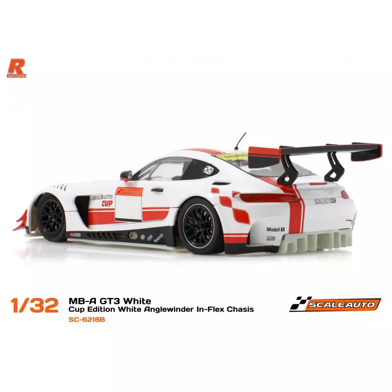 Scaleauto SC-6218B MB-A GT3 White - Cup Edition White Anglewinder In-Flex Chasis