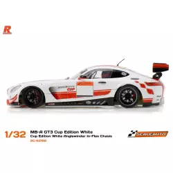 Scaleauto SC-6218B MB-A GT3 White - Cup Edition White Anglewinder In-Flex Chasis