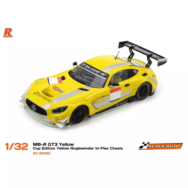 Scaleauto SC-6218G MB-A GT3 Yellow - Cup Edition Yellow Anglewinder In-Flex Chasis