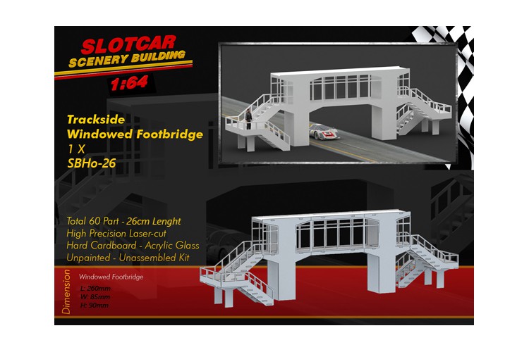 carrera track Slotcar Scenery Building Windowed Footbridge for scalextric 