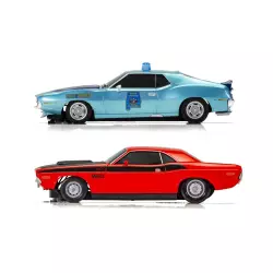 Scalextric C1405 American Police Chase (AMC Javelin Police car v Dodge Challenger) Set