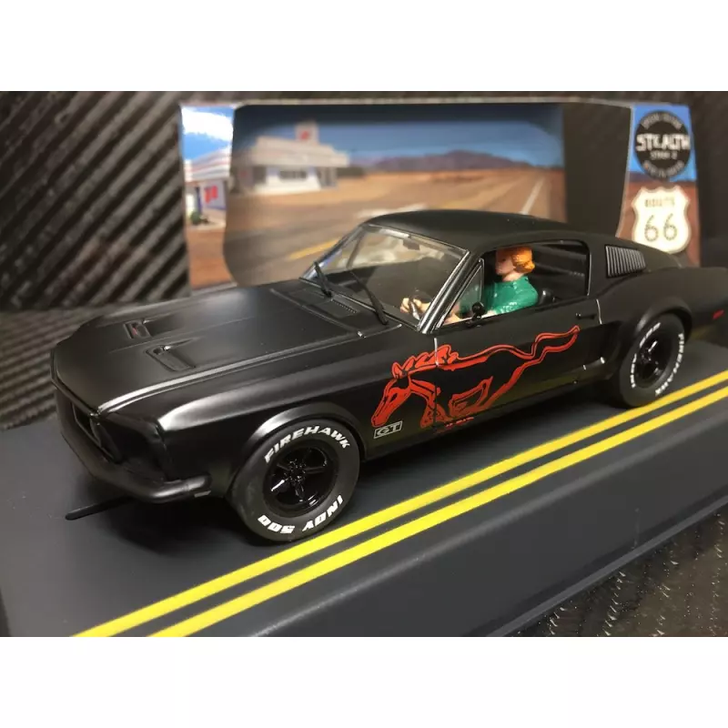 Pioneer P064-RP Mustang Fastback GT STEALTH, Black with Red Pony, 'Route 66'