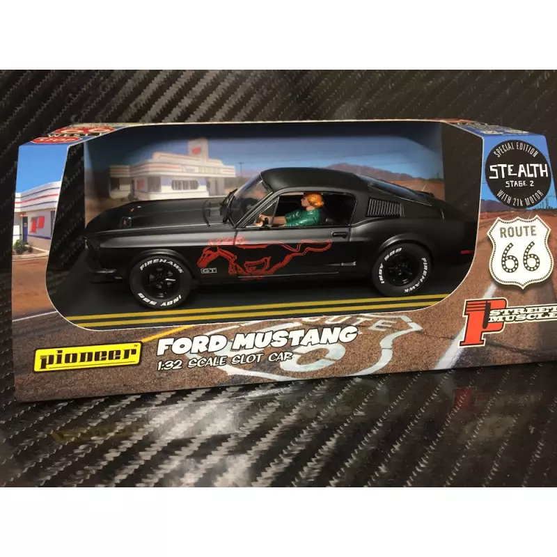 Pioneer P064-RP Mustang Fastback GT STEALTH, Black with Red Pony, 'Route 66'