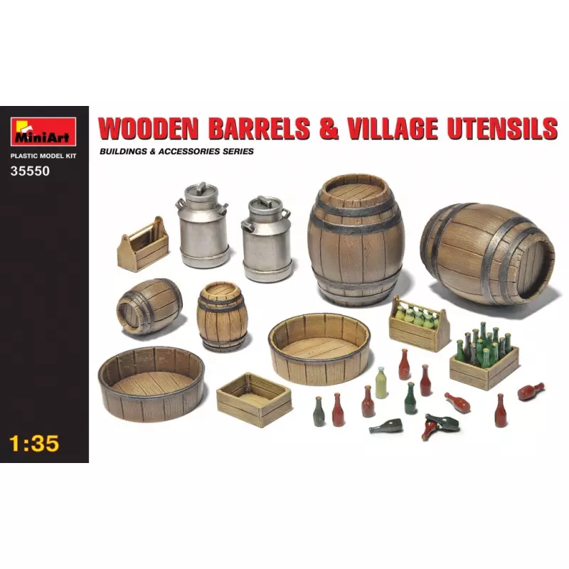  MiniArt 35550 Wooden Barrels & Village Utensils