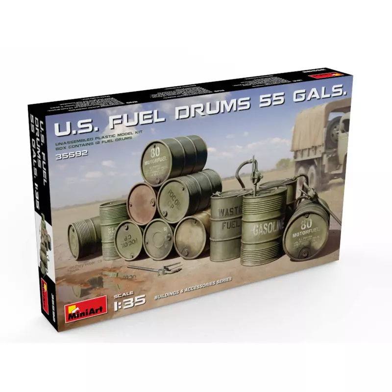 MiniArt 35592 U.S. Fuel Drums 55 Gals.