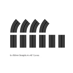 Micro Scalextric G8045 Track Stunt Extension Pack - Straights & Curves