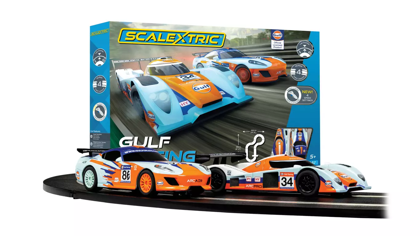 Scalextric C1384 Gulf Racing Set Slot Car Union