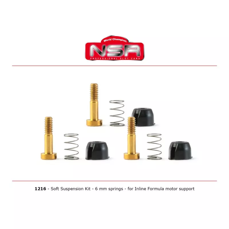 NSR 1216 Kit Suspensions Souples - ressorts 6mm - pour support moteur Inline Formula
