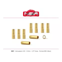 NSR 4867 Axles Spacers - 3/32 brass - 3,750”/9.50 mm (10pcs)