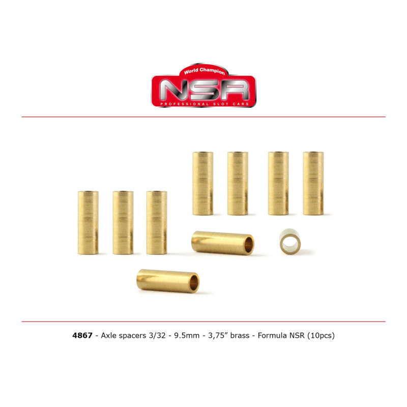                                     NSR 4867 Axles Spacers - 3/32 brass - 3,750”/9.50 mm (10pcs)