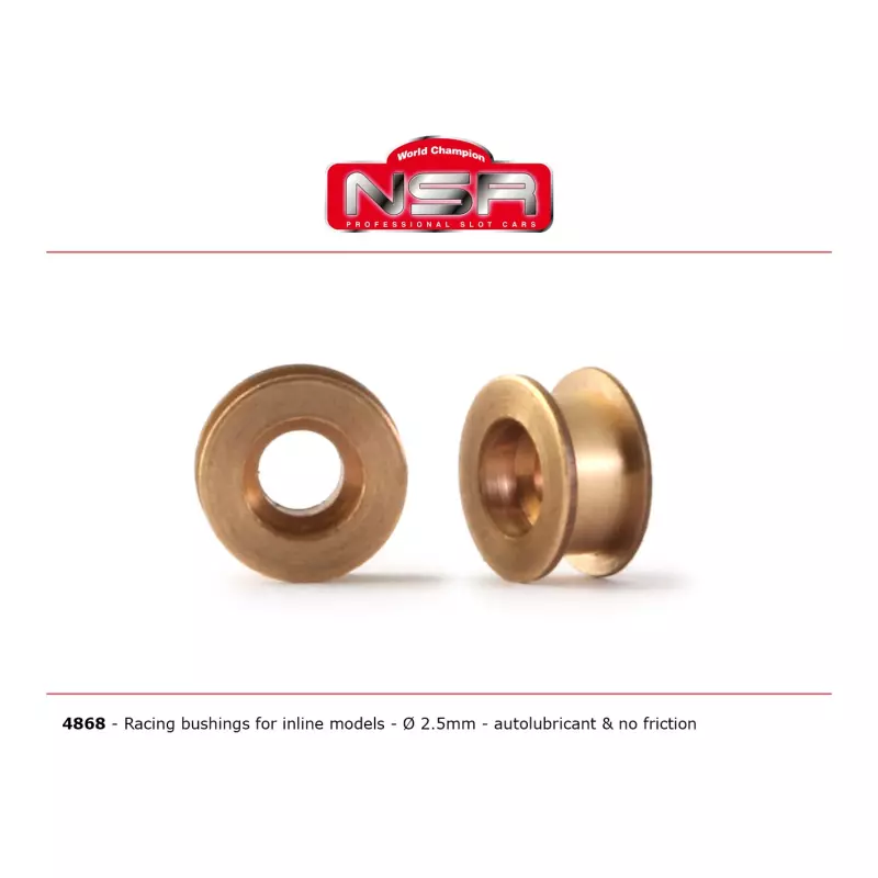 NSR 4868 Racing Bushings 2,5mm - 3/32 autolubricant & no friction for Inline models