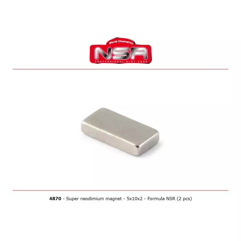  NSR 4870 Super Neodymium magnet - 5x10x2 mm - Formula 86/89 (2pcs)