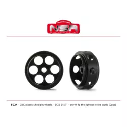 NSR 5024 3/32 CNC Plastic Ultralight Wheels - Front Ø 17mm - only 0.4g the lightest in the world 