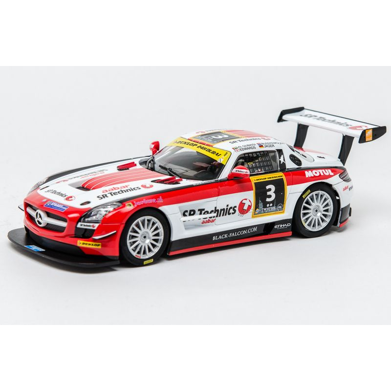Carrera DIGITAL 132 30640 Mercedes-Benz SLS AMG GT3 Black Falcon, 24h Dubai 2012 No.3