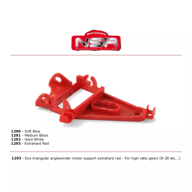 NSR 1293 Anglewinder motor mount for High Gear Ratio EXTRA HARD (red)