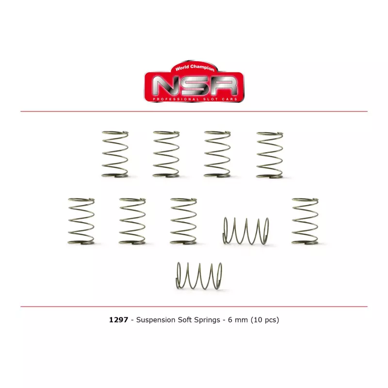 NSR 1297 Suspensions SOFT Springs - 6mm for Formula 86/89 (10 pcs)