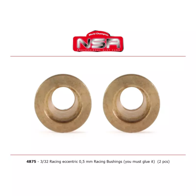 NSR 4875 Racing Eccentric Bushings - 0,5 mm - 3/32 autolubricant & no friction (2 pcs)