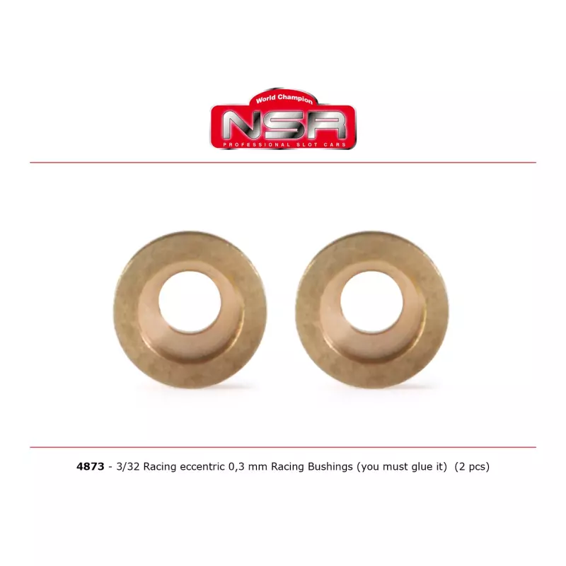 NSR 4873 Paliers Racing Excentrique - 0,3 mm - 3/32 autolubrifiant & sans friction (2 pcs)