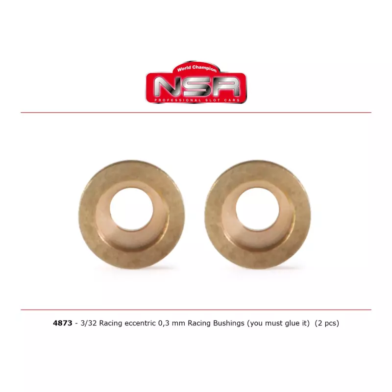  NSR 4873 Racing Eccentric Bushings - 0,3 mm - 3/32 autolubricant & no friction (2 pcs)