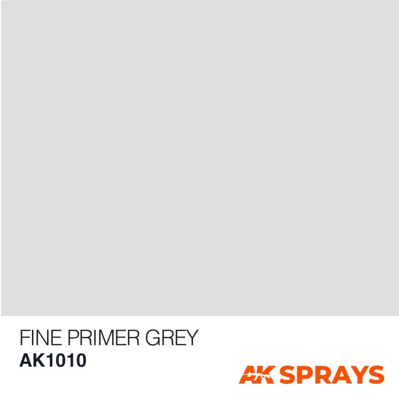 AK Interactive AK1010 Fine Primer Grey - Spray 400ml (Includes 2 nozzles)