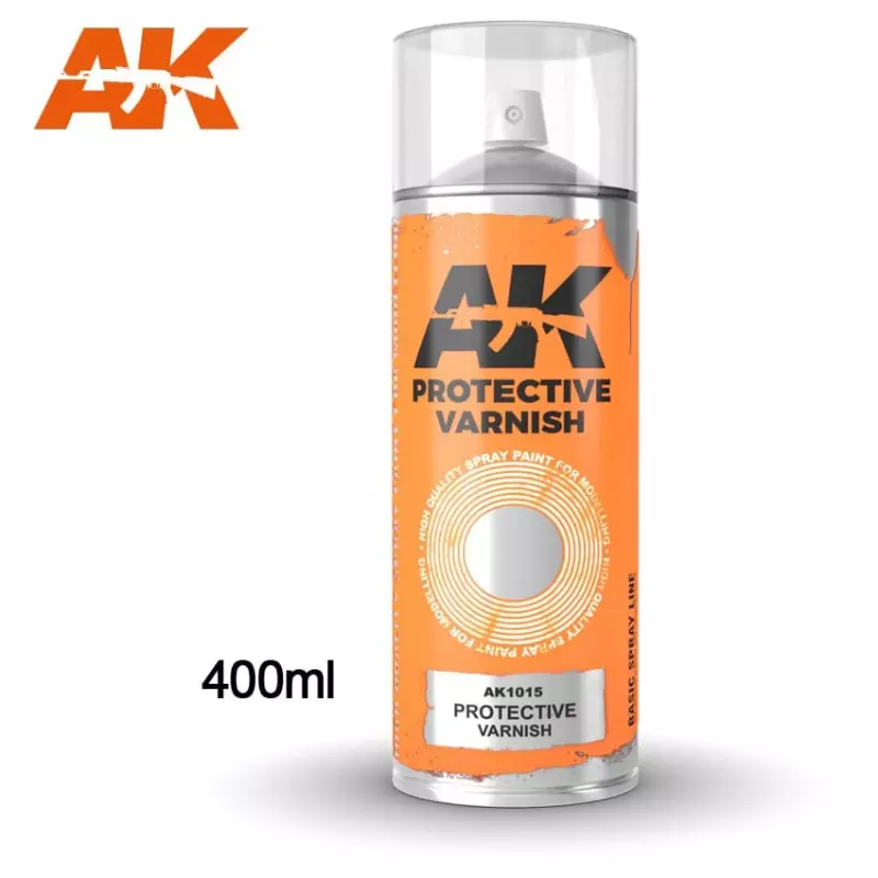  AK Interactive AK1015 Protective Varnish - Spray 400ml (Comprend 2 buses)