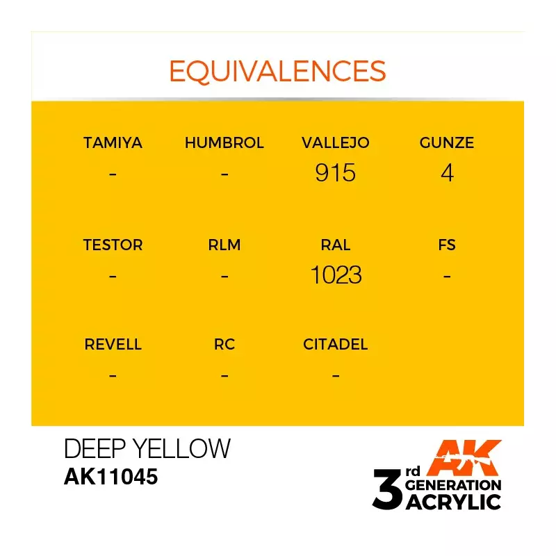 AK Interactive AK11045 Deep Yellow 17ml