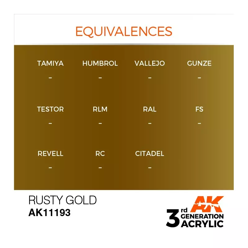 AK Interactive AK11193 Rusty Gold 17ml