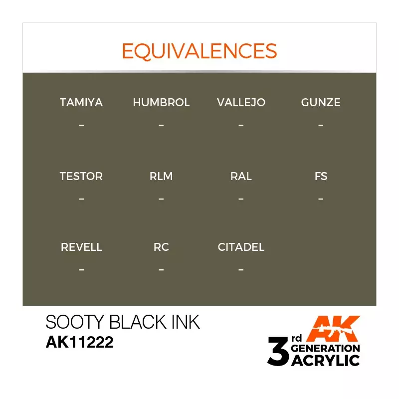 AK Interactive AK11222 Sooty Black INK 17ml