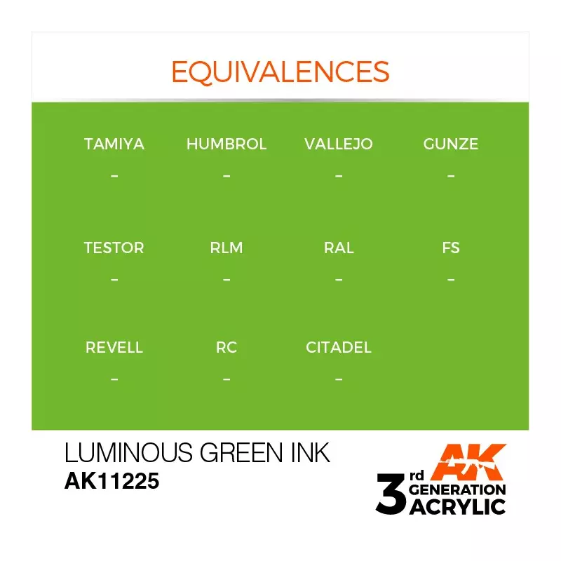 AK Interactive AK11225 Luminous Green INK 17ml