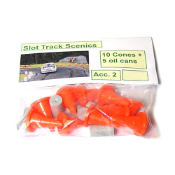Slot Track Scenics Acc. 2 Cônes et bidons d'huile