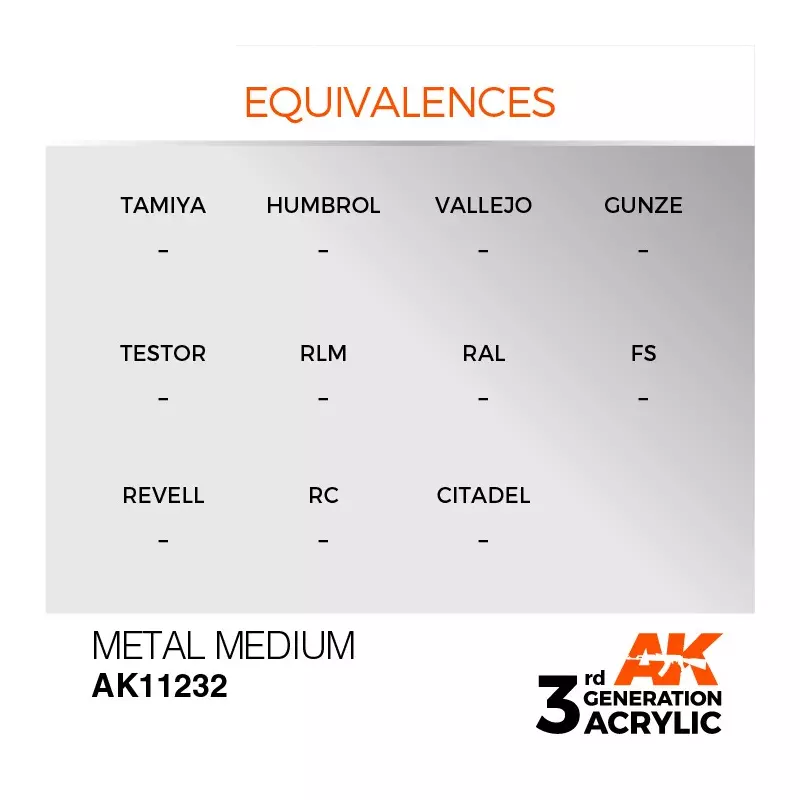 AK Interactive AK11232 Metal Medium 17ml