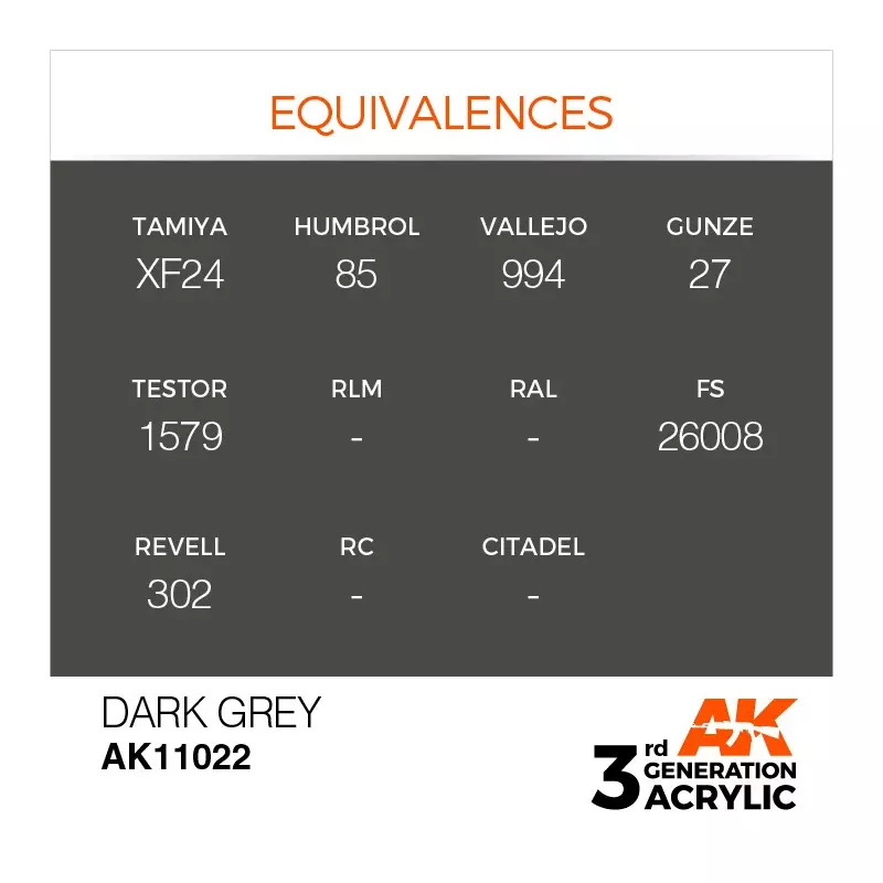 AK Interactive AK11022 Dark Grey 17ml