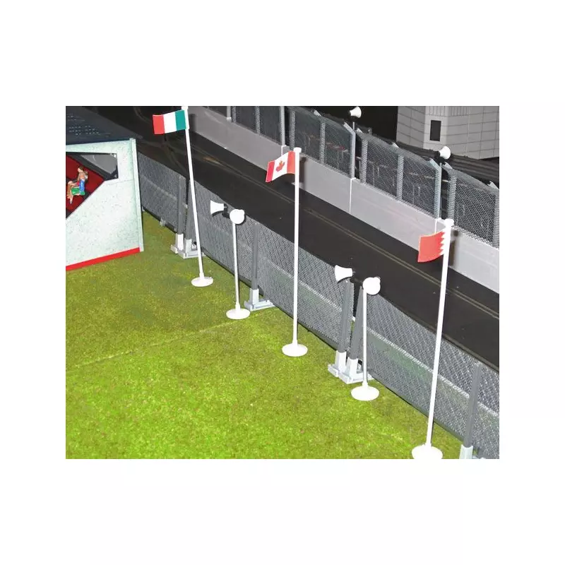  Slot Track Scenics Acc. 8 Bases for Flags/Speakers