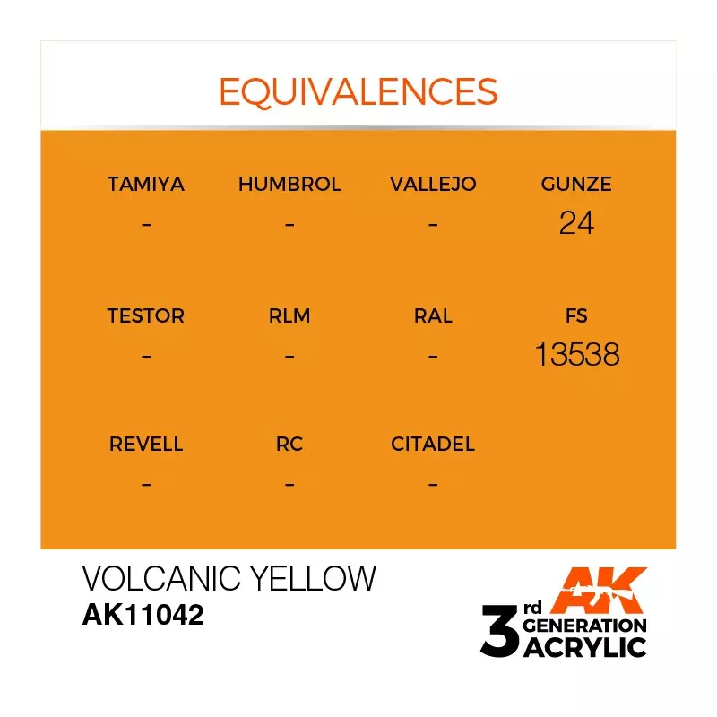 AK Interactive AK11042 Volcanic Yellow 17ml
