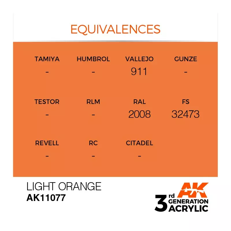 AK Interactive AK11077 Light Orange 17ml