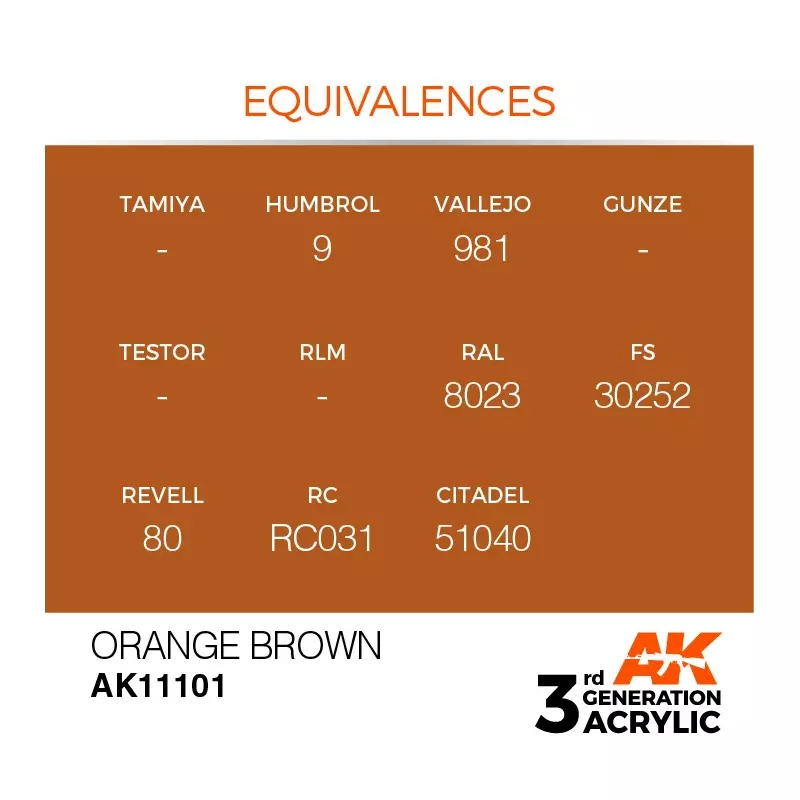 AK Interactive AK11101 Orange Brown 17ml