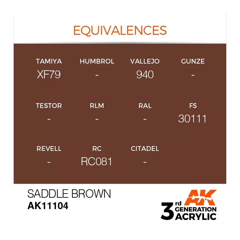 AK Interactive AK11104 Saddle Brown 17ml