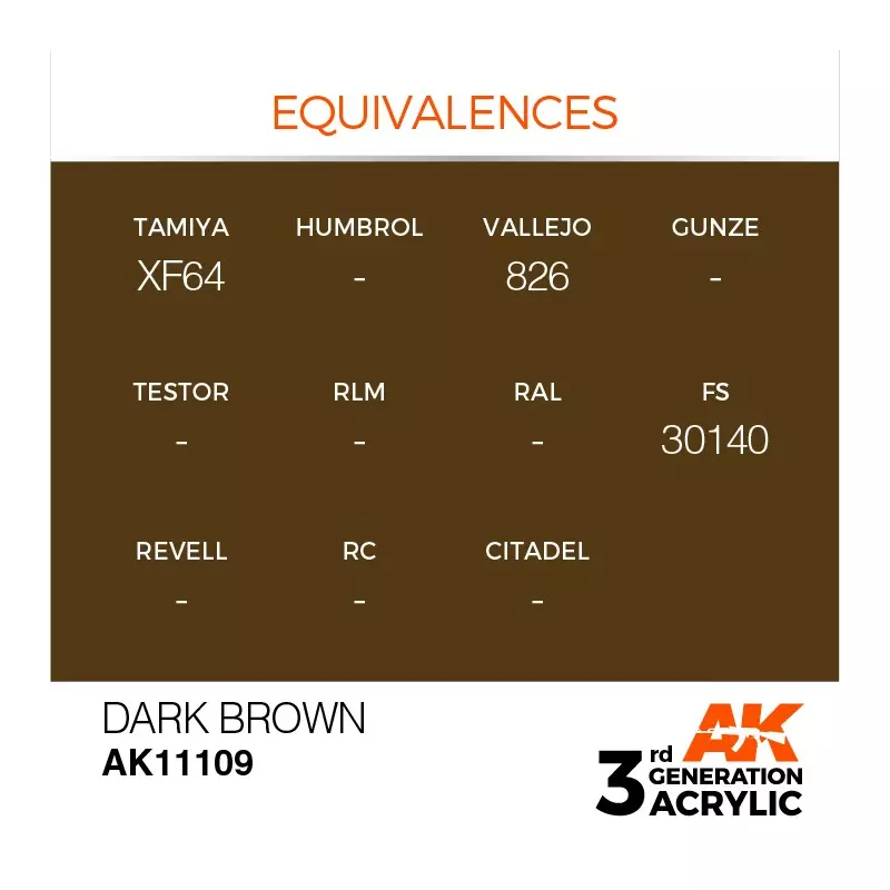AK Interactive AK11109 Dark Brown 17ml