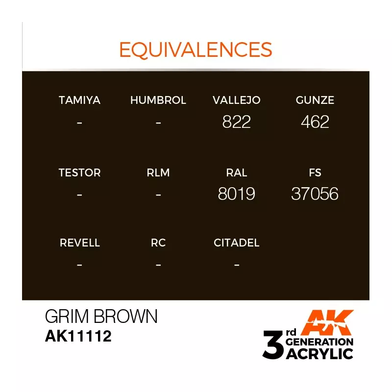 AK Interactive AK11112 Grim Brown 17ml