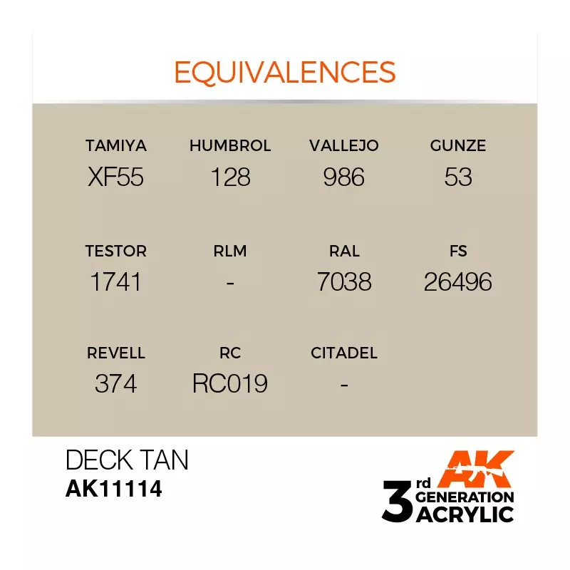 AK Interactive AK11114 Deck Tan 17ml