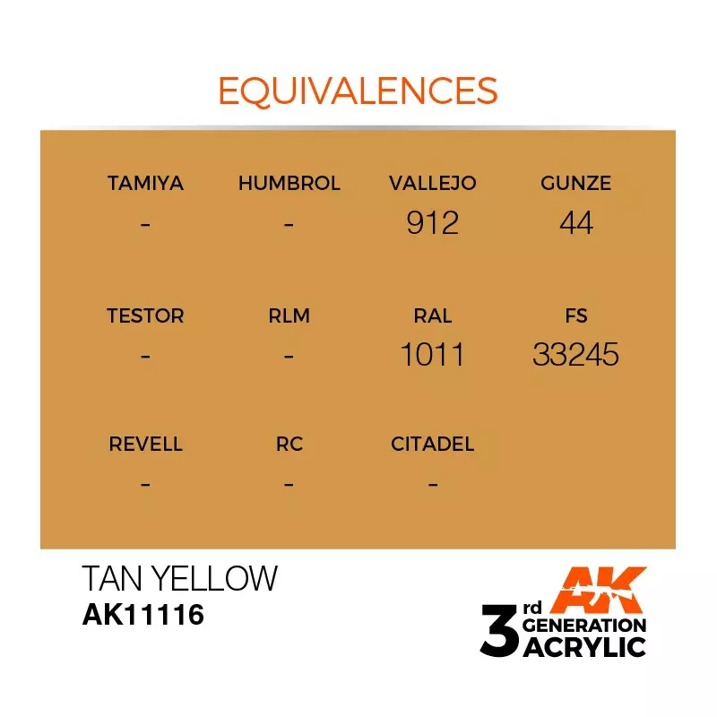 AK Interactive AK11116 Tan Yellow 17ml