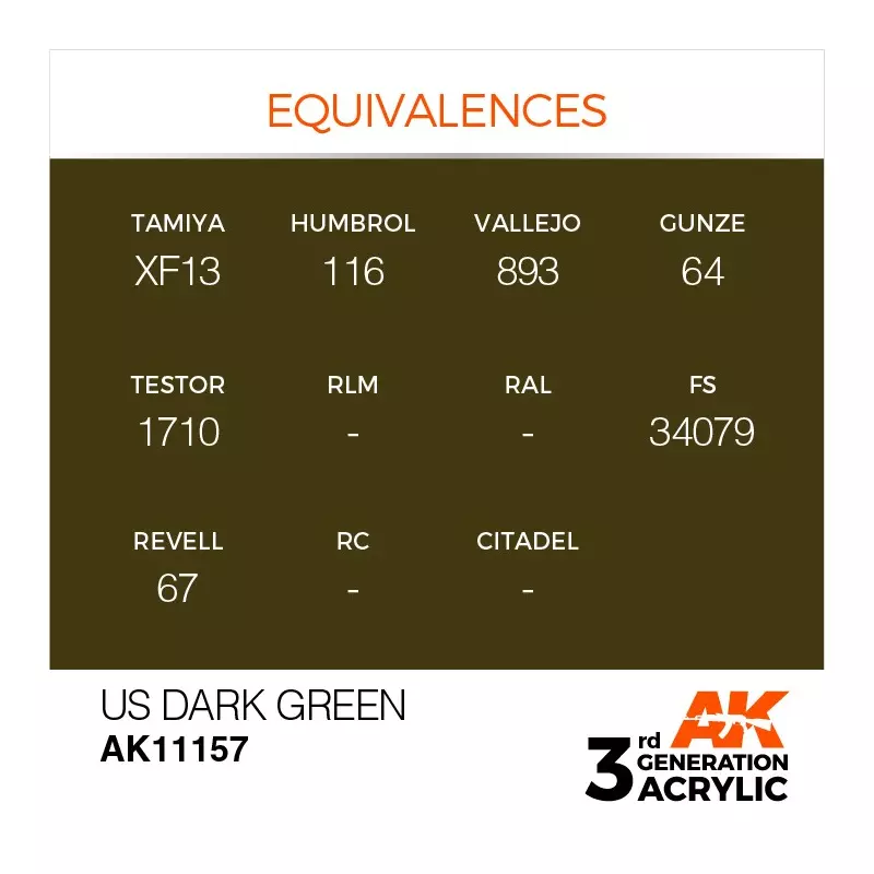 AK Interactive AK11157 US Dark Green 17ml