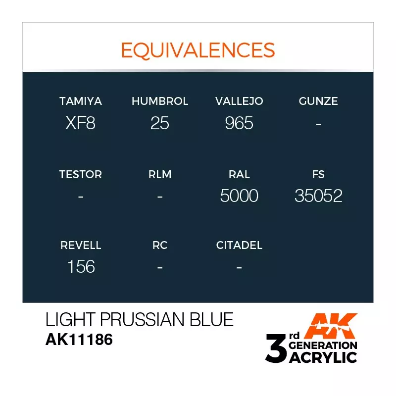 AK Interactive AK11186 Light Prussian Blue 17ml