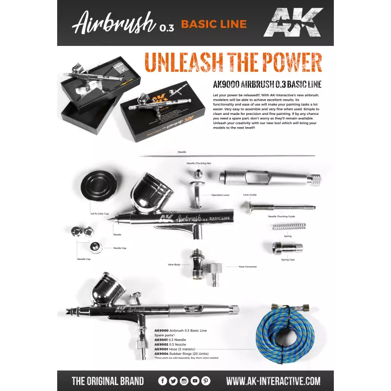 AK Interactive AK9000 Aérographe Basic Line 0.3