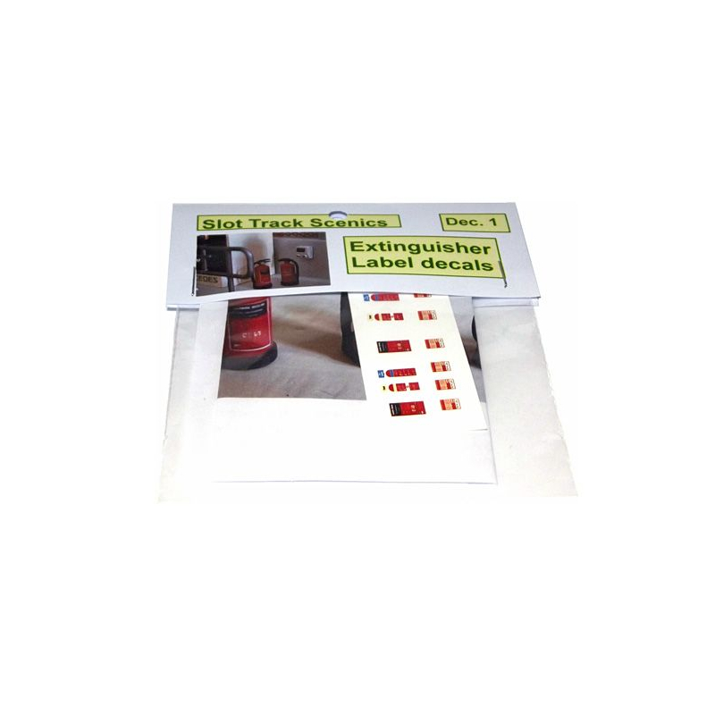 Slot Track Scenics Dec. 1 Decals extincteurs d'incendie