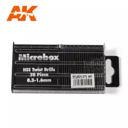 AK Interactive AK9015 Forets Microbox HSS 20 unités (0.3 -1.6mm)