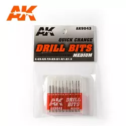 AK Interactive AK9043 Drill Bits (0.4 - 1.3mm)