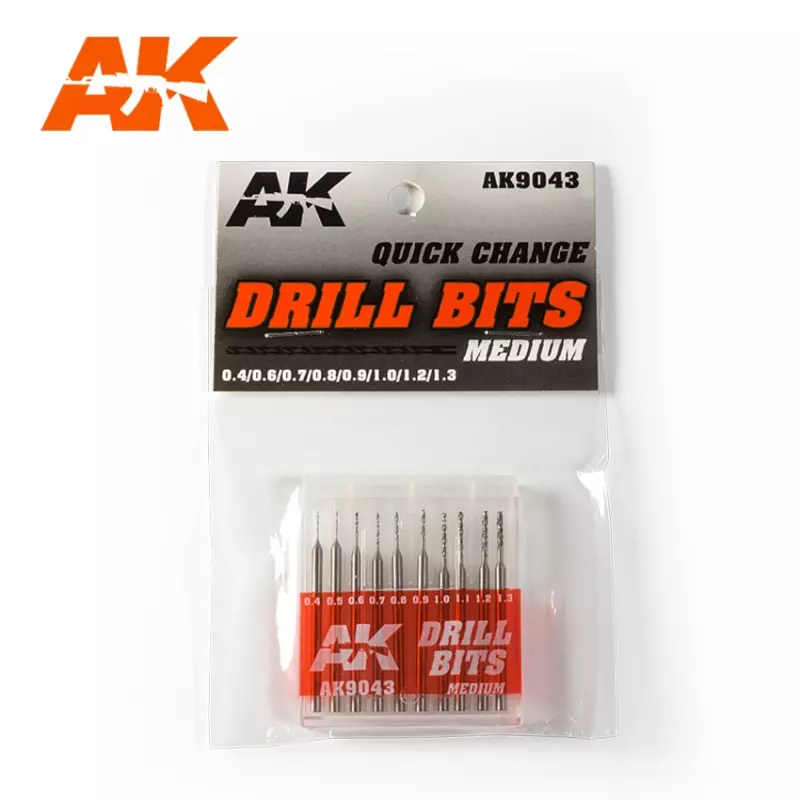  AK Interactive AK9043 Drill Bits (0.4 - 1.3mm)