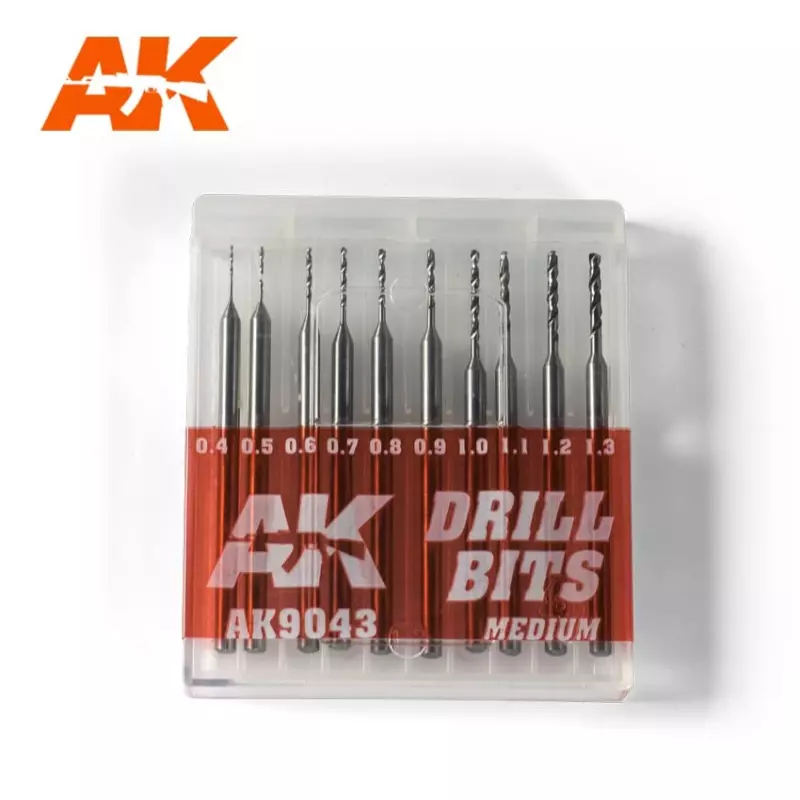 AK Interactive AK9043 Drill Bits (0.4 - 1.3mm)